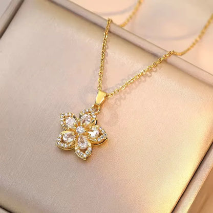 Rotating Flower Necklace