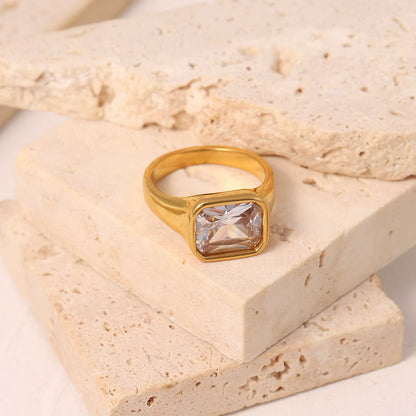 Rectangle Crystal Rings
