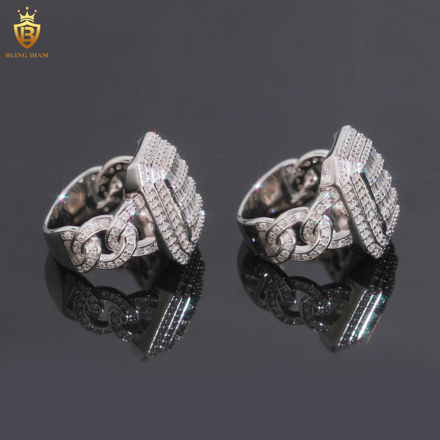 Infinity-style iced-out ring