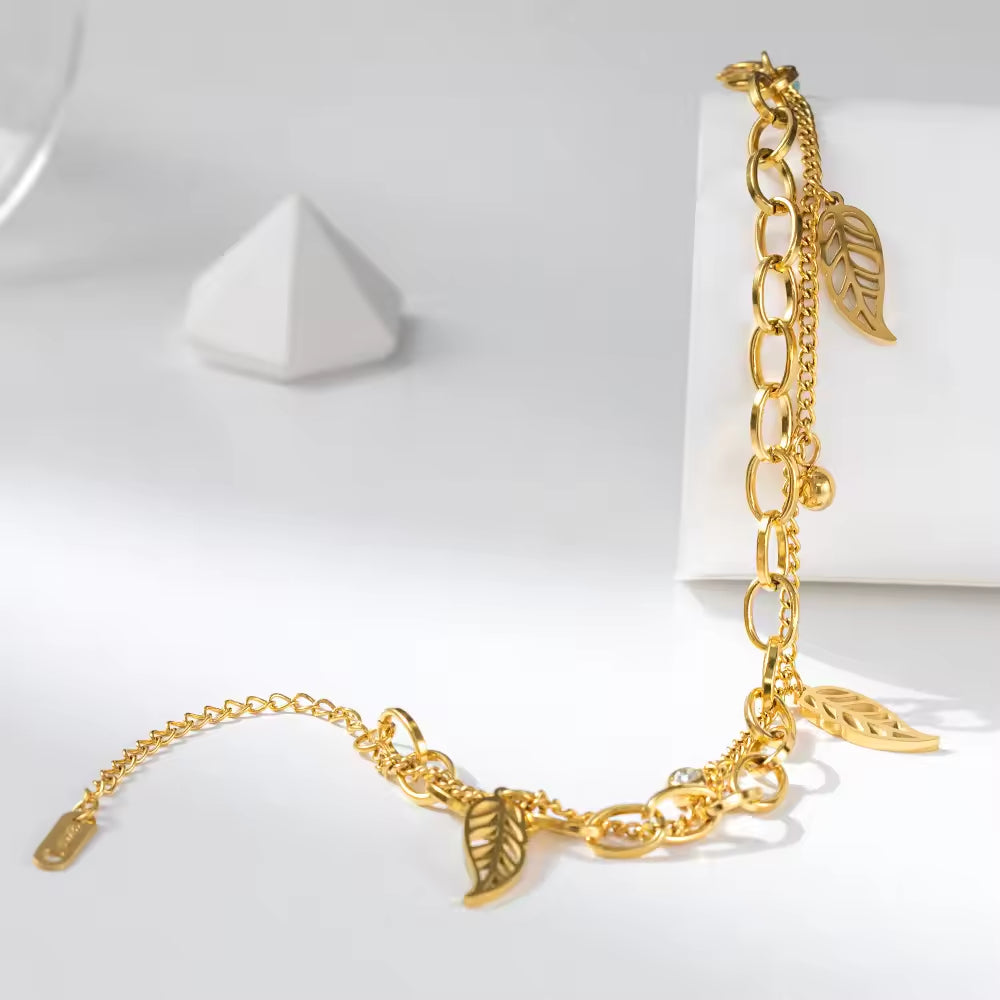 Leaf Charm Bracelet