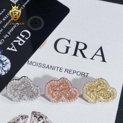 D Color VVS Moissanite Nugget Earrings