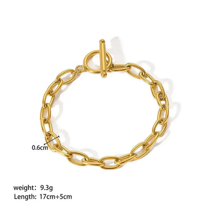 Double Layer Cuban Flat Snake Paperclip Chain Bangle Bracelet