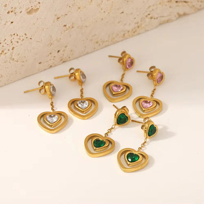 Heart Drop Earrings