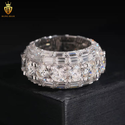 Baguette-cut iced-out men’s ring