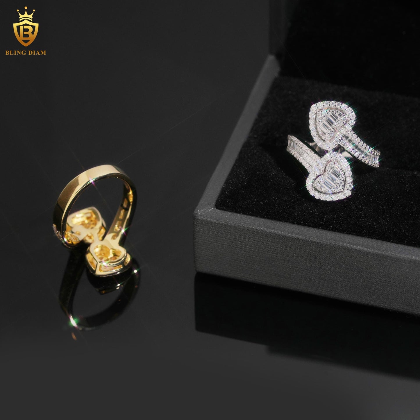 heart-design moissanite ring