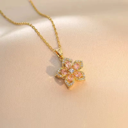 Rotating Flower Necklace
