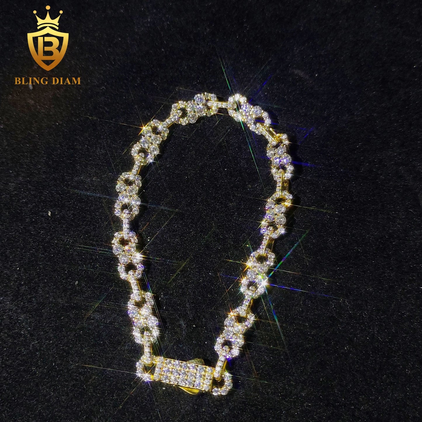 Iced-out moissanite bracelet