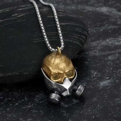 Gold Gas Mask Necklace