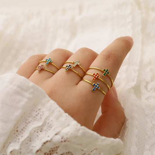 Gold Cross Ring