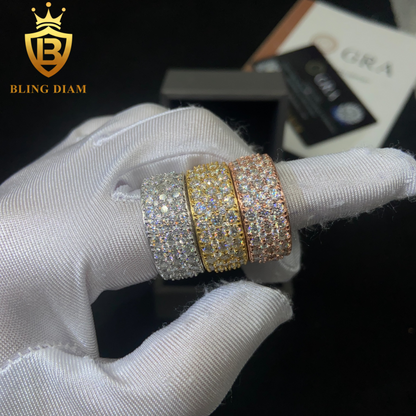 Iced-out men’s moissanite ring