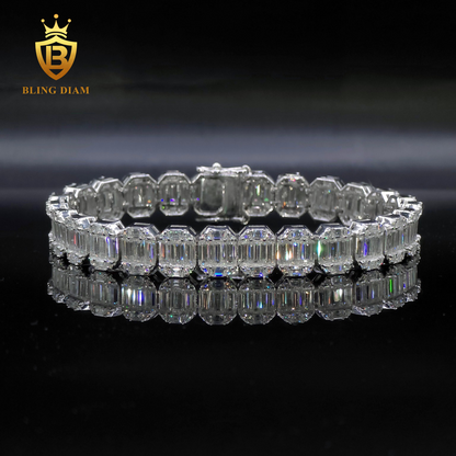 Luxury Baguette Cut Moissanite Tennis Bracelet