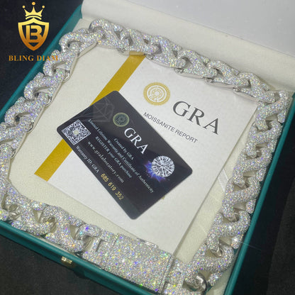 Miossanite 925 Silver Infinitly Cuban Link Chain