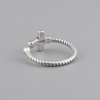 Cross Twist Open Ring