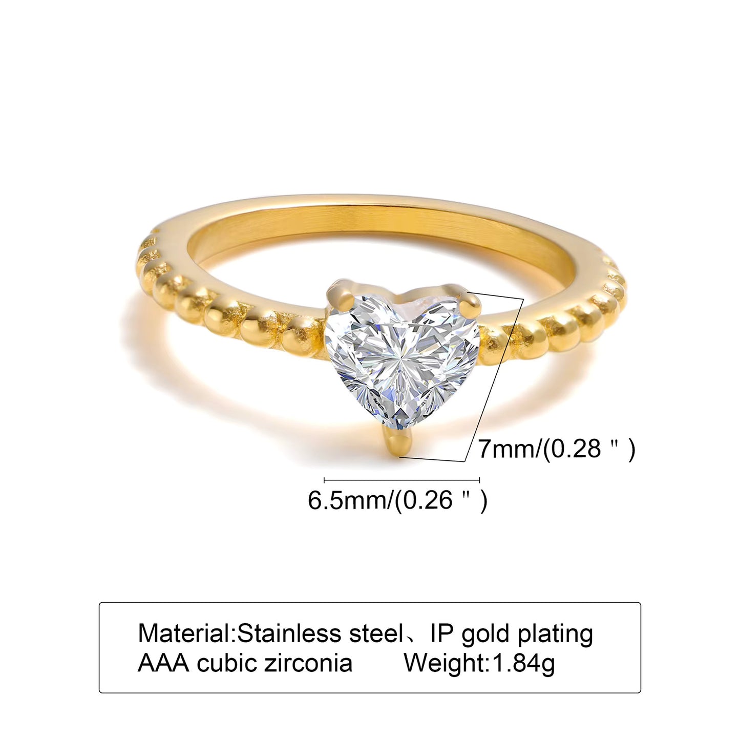 Gold Zircon Ring