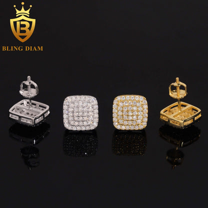 3-Row Moissanite Stud Earrings