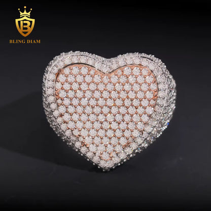 Iced Out Heart-Shaped Ring
