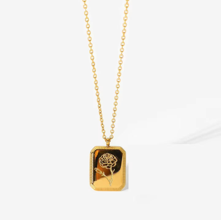 Gold Floral Pendant