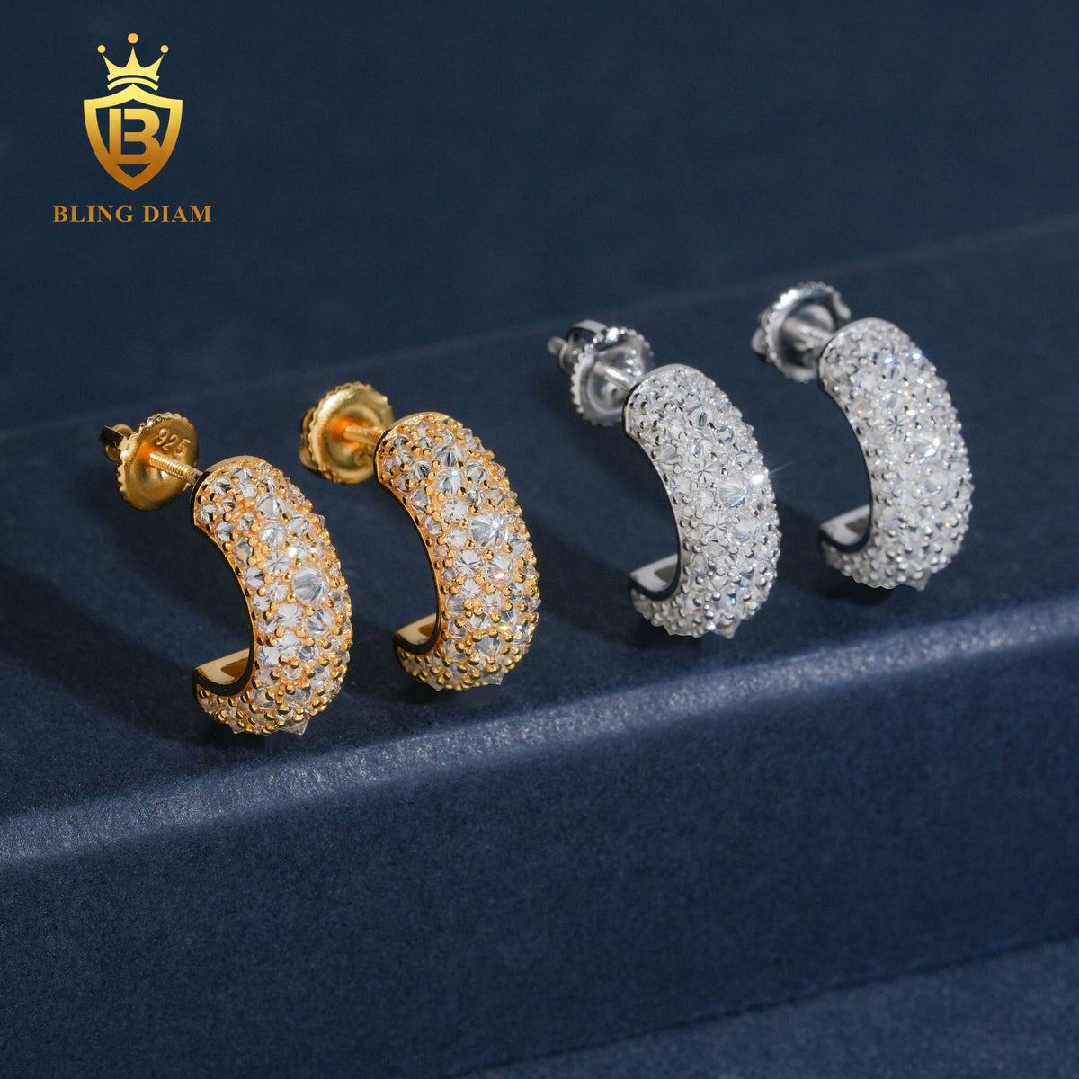 VVS Moissanite Inverted-Setting Stud Earrings