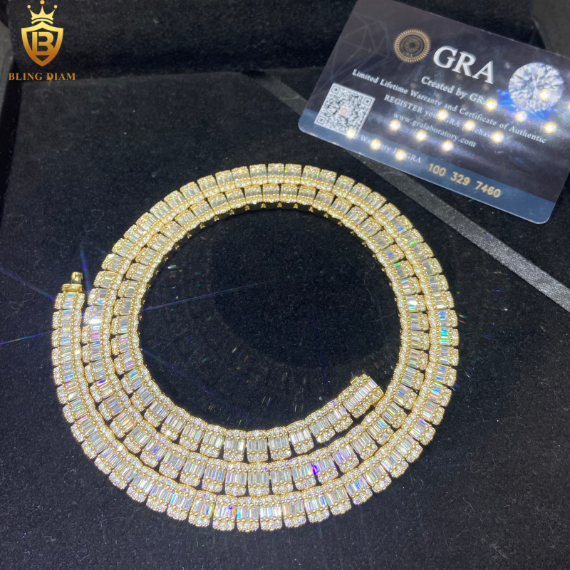 Baguette Cut Moissanite Chain