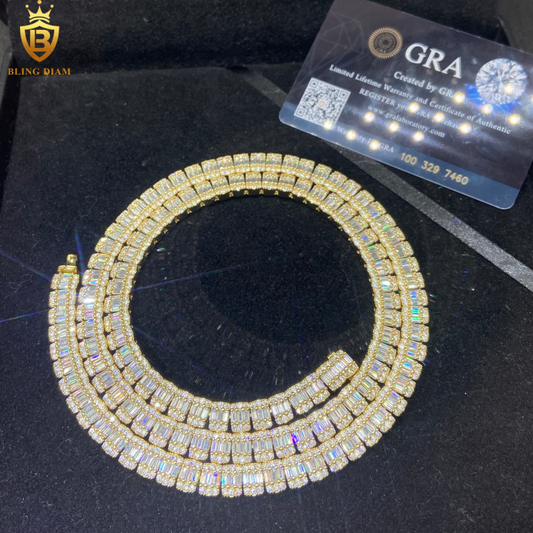 Baguette Cut Moissanite Chain