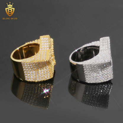 Star-design iced-out ring
