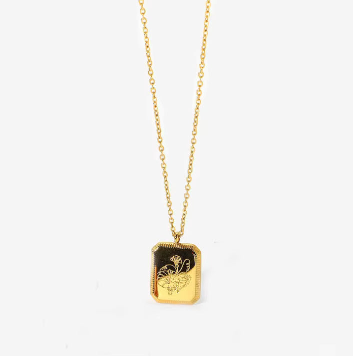 Gold Floral Pendant