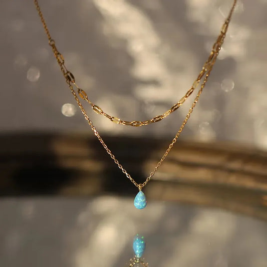 Opalescent Teardrop Necklace