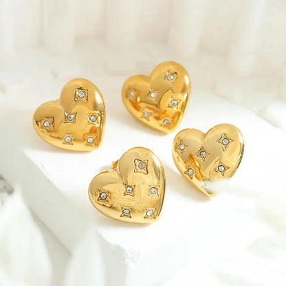 Zircon Hearts Earrings