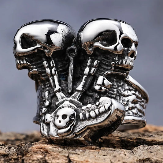 Skull Bone Motorcycle Engine Ring