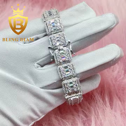 Wide Baguette Cuban Bracelet