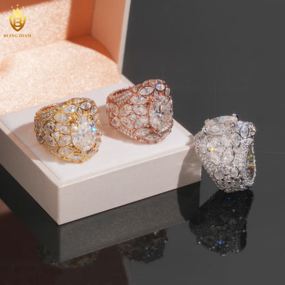 Buss down iced-out ring