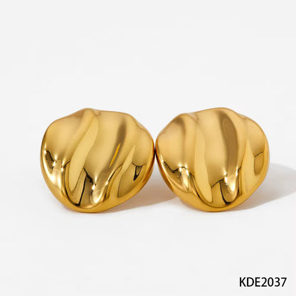 Curved Texture Geometric Earrings