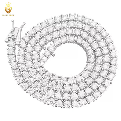 Signature Tennis Chain - 3-4mm VVS Moissanite, Gold Plated & Sterling Silver
