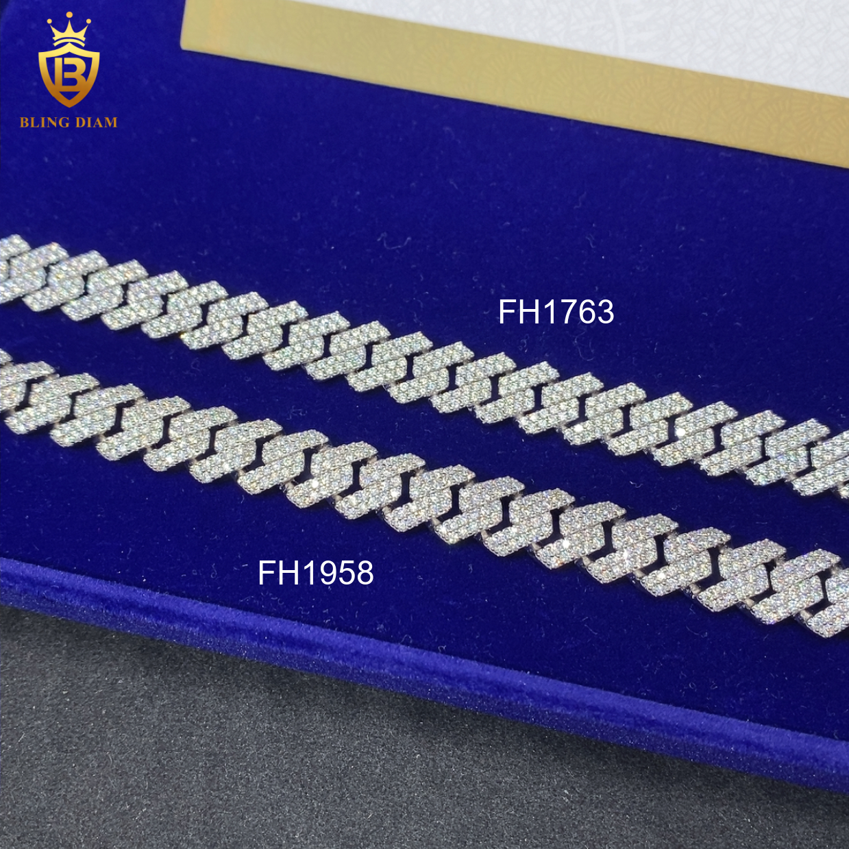 13mm 925 Silver Cuban 2 Rows Chain