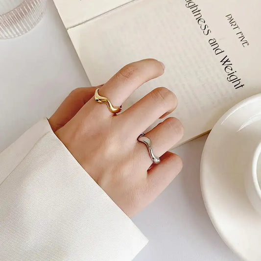 Gold Ripple Ring