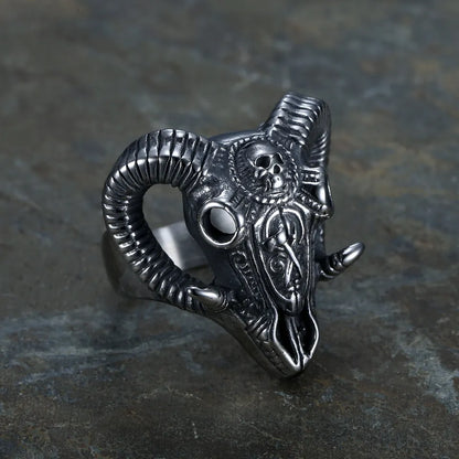 Goat Skull Ring