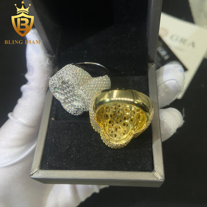 Iced-out men’s moissanite ring