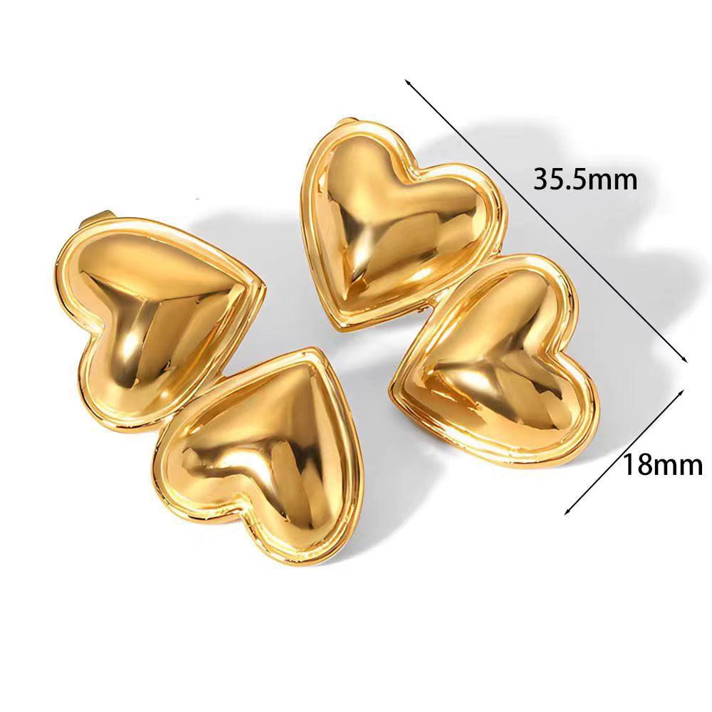 Love Heart Shape Pendant Earrings
