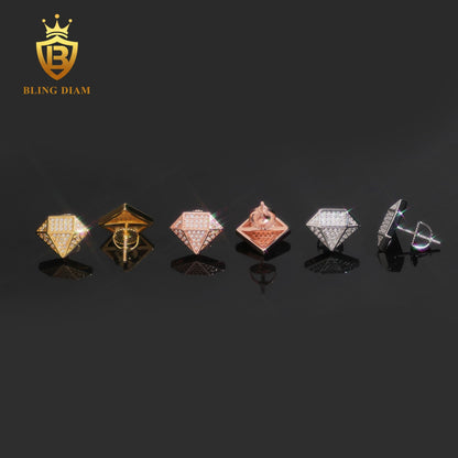 VVS Diamond-Shaped Moissanite Stud Earrings