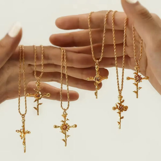 Floral Cross Pendant