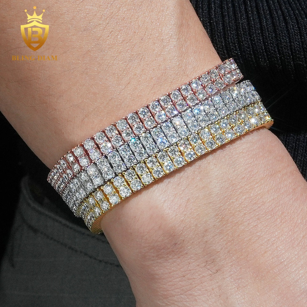 2 Row Iced Out Moissanite Tennis Bracelet