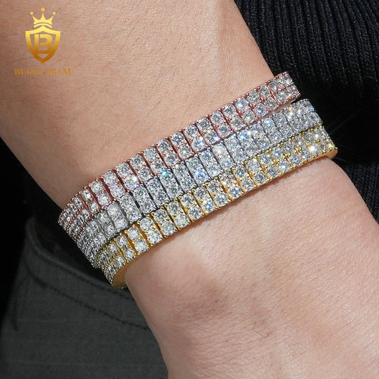 2 Row Iced Out Moissanite Tennis Bracelet