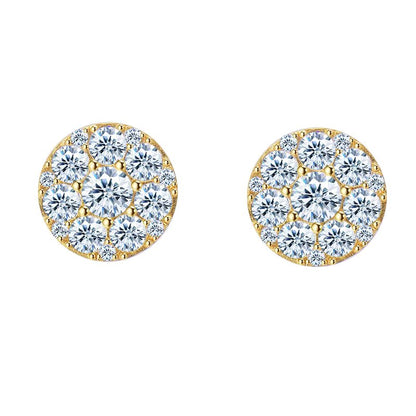 Halo VVS Moissanite Circle Studs earrings