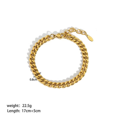 Double Layer Cuban Flat Snake Paperclip Chain Bangle Bracelet