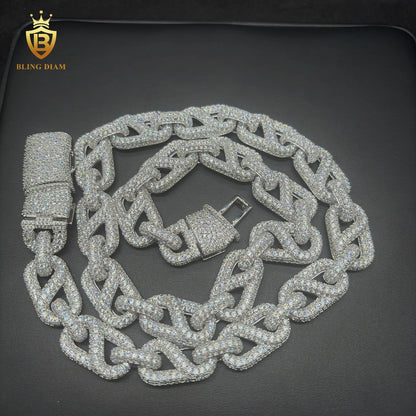 Miossanite 15mm 925 Silver VVS chain