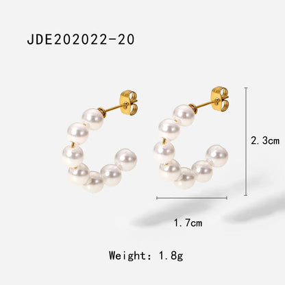Pearl Stud Hoop Earrings