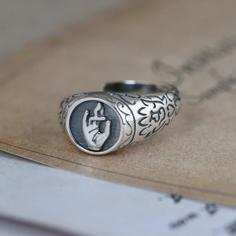 Silver Geometric Ring