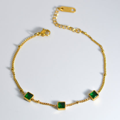 Square Colorful Zircon Bracelet