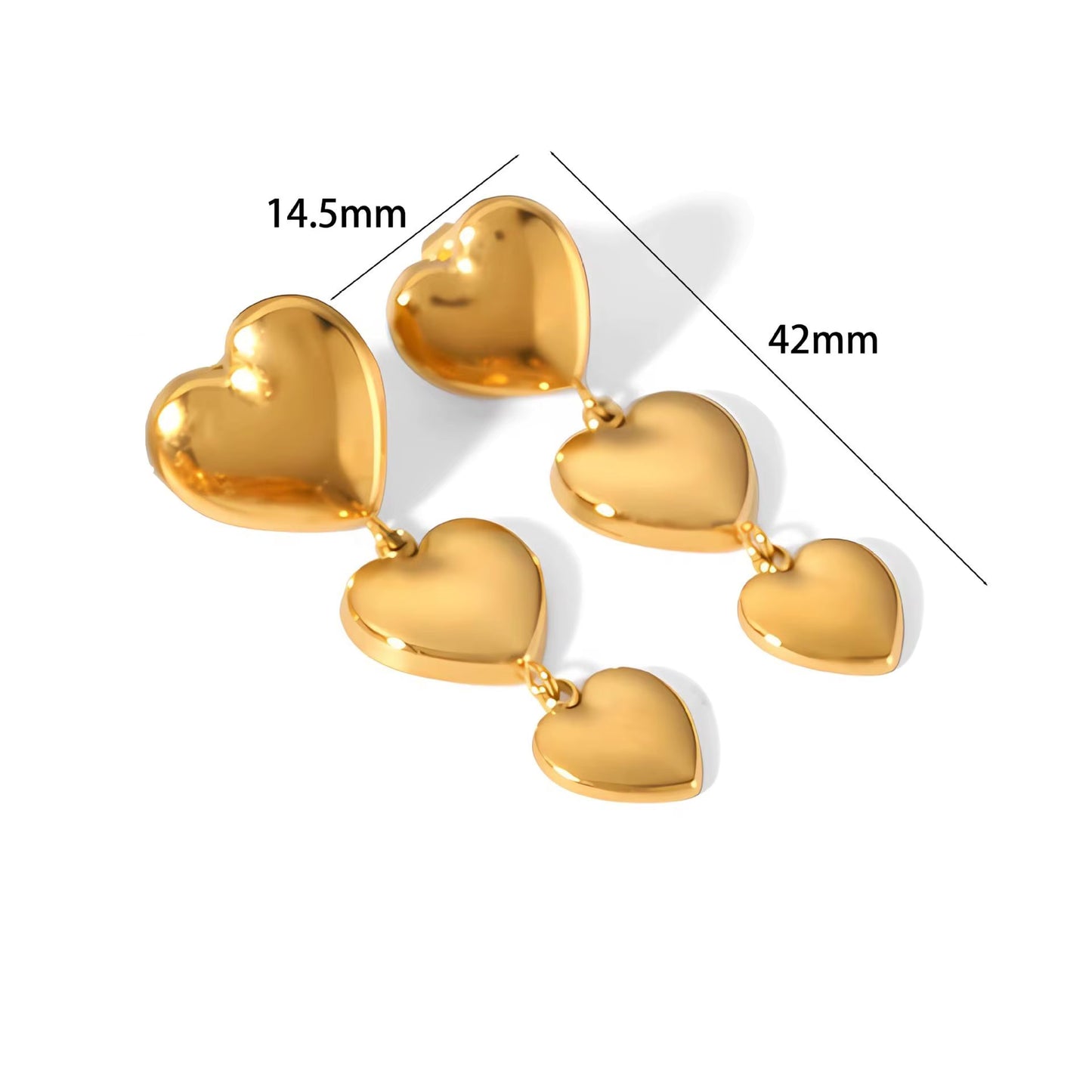 Love Heart Shape Pendant Earrings