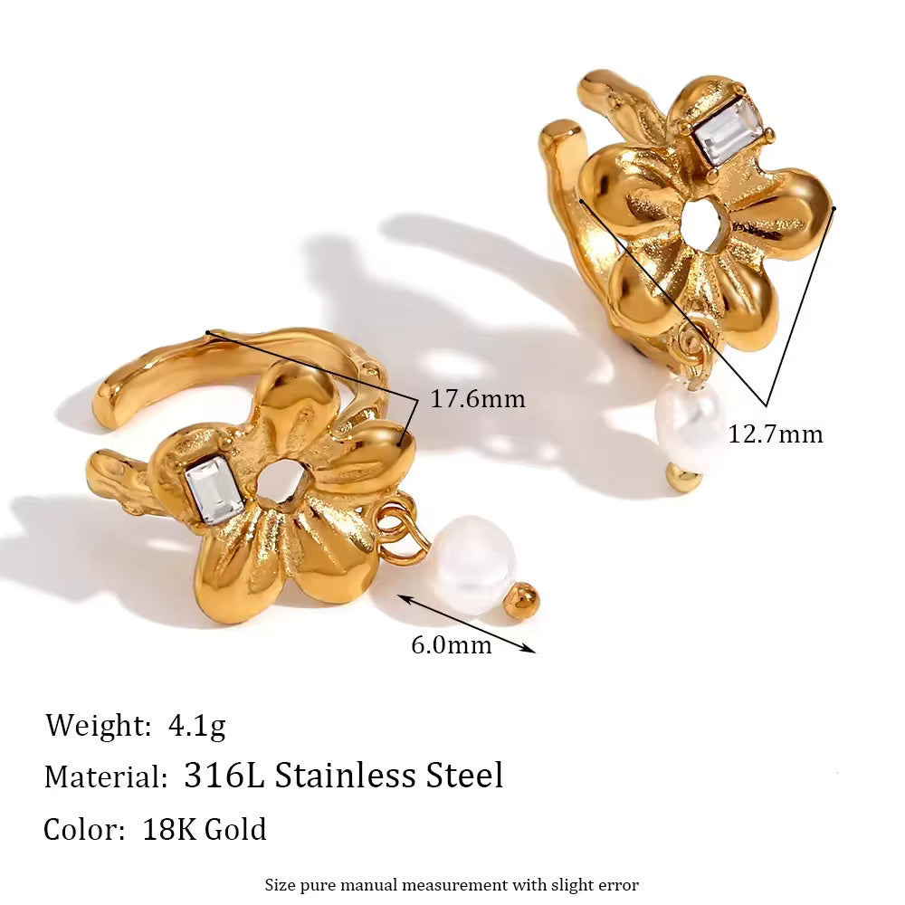 Flower Snake Clip-on Earrings
